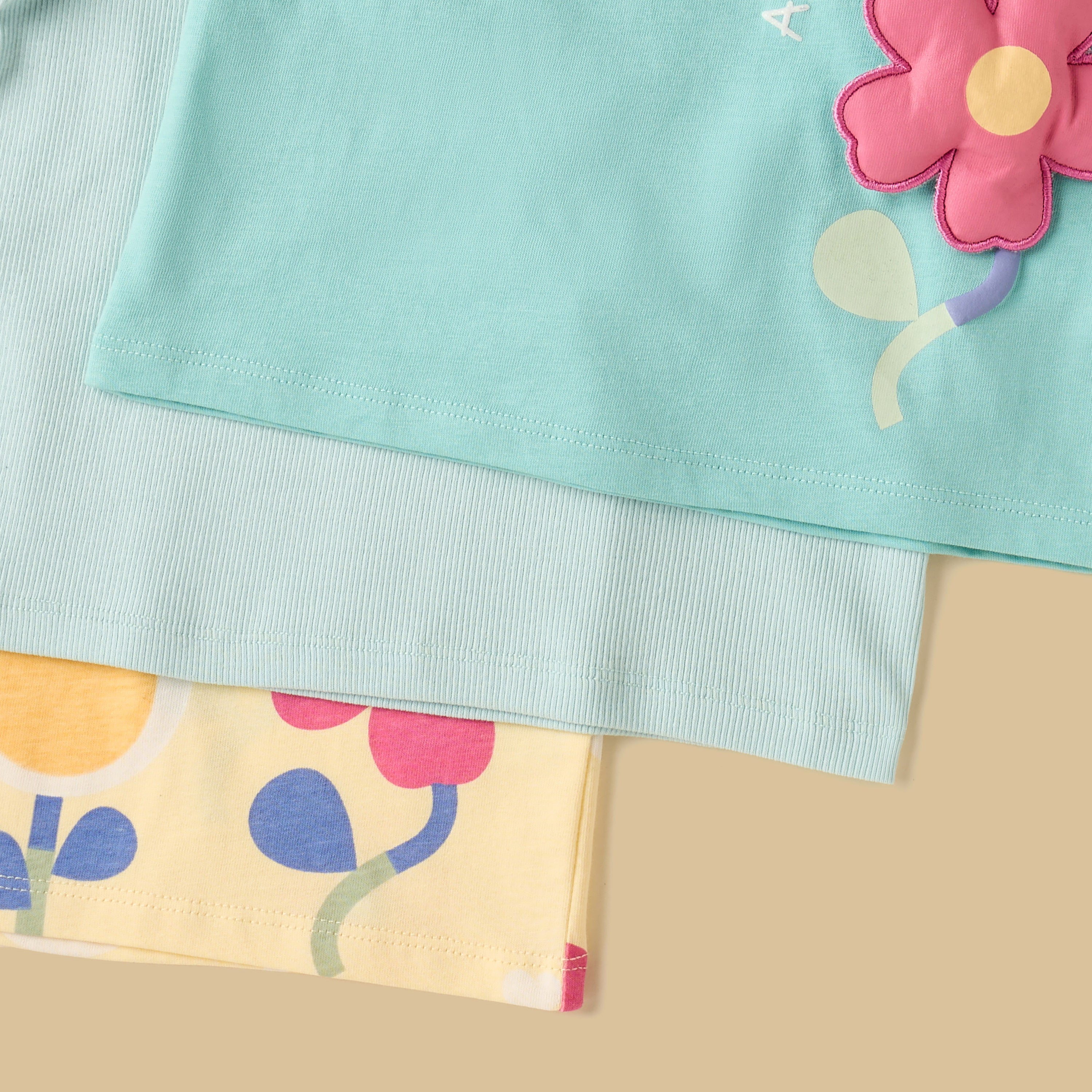 Pack of 3 - Floral Print Cotton T-shirt