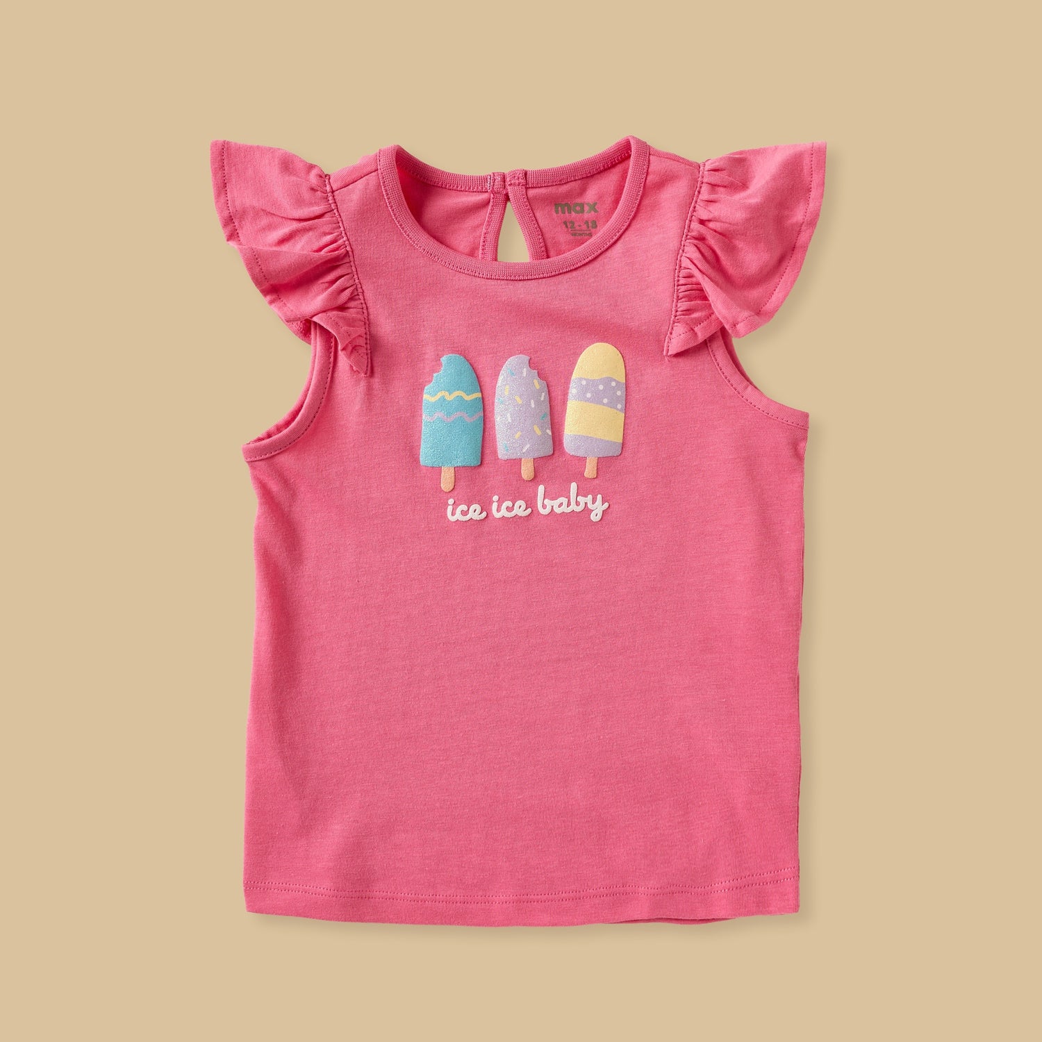 Pack of 3 - Ice Cream Print Cap Sleeves Top