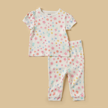 Pack of 2 - Floral Print Cotton Pyjama Set