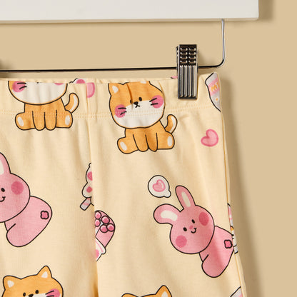 Cat Print Cotton Shorts Set