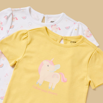 Pack of 2 - Unicorn Print Shorts Set