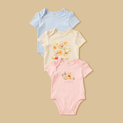 Pack of 3 - Winnie the Pooh Print Cotton Bodysuit