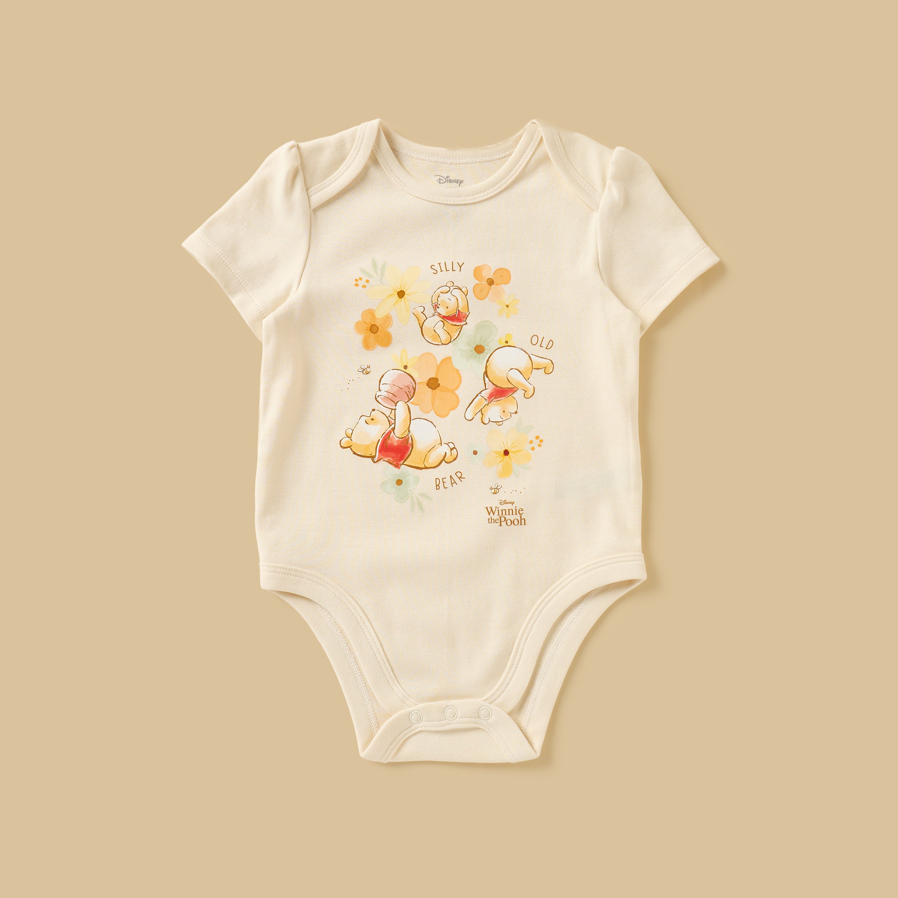 Pack of 3 - Winnie the Pooh Print Cotton Bodysuit