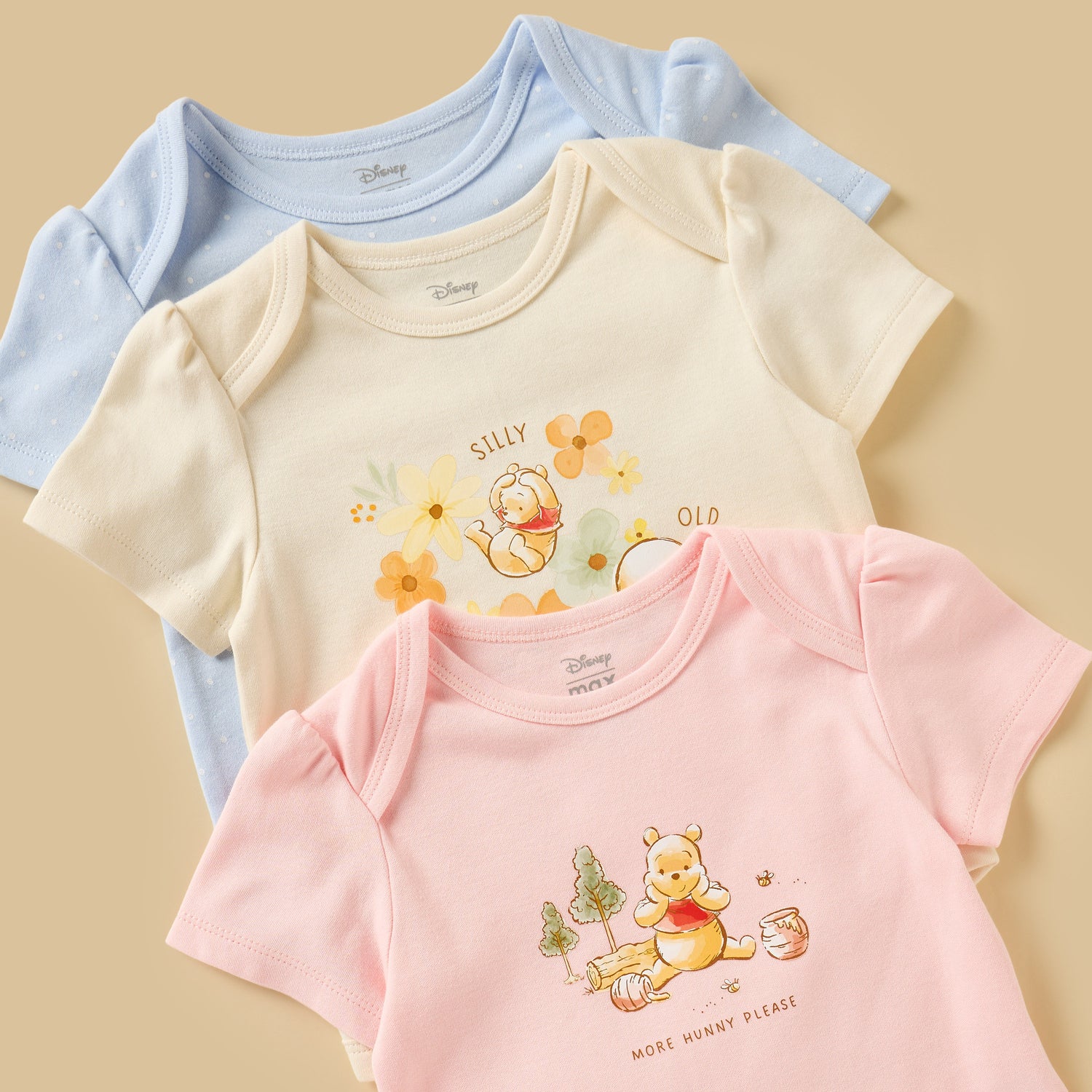 Pack of 3 - Winnie the Pooh Print Cotton Bodysuit