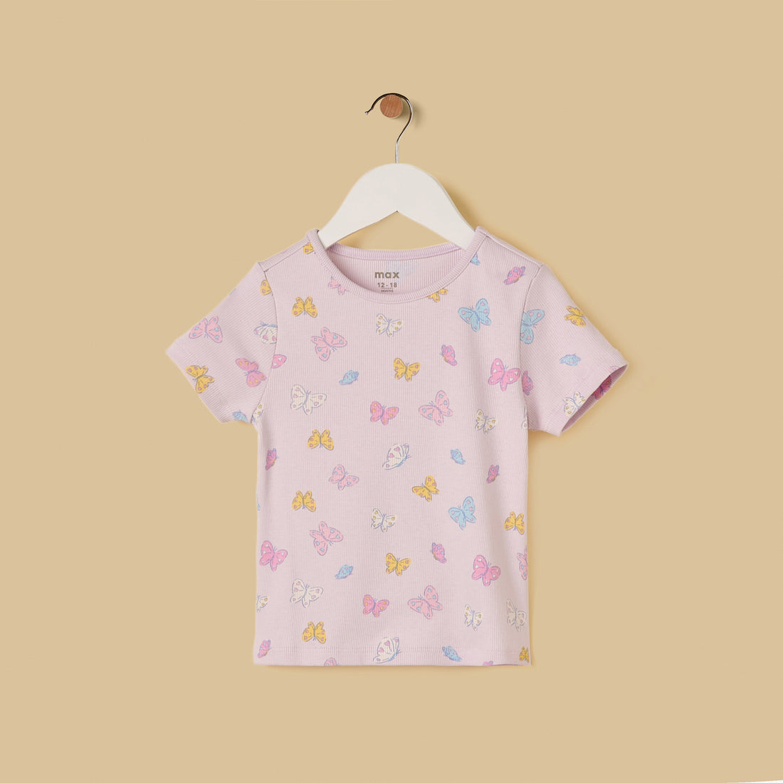 Butterfly Print T-shirt - Purple / 12-18 mths