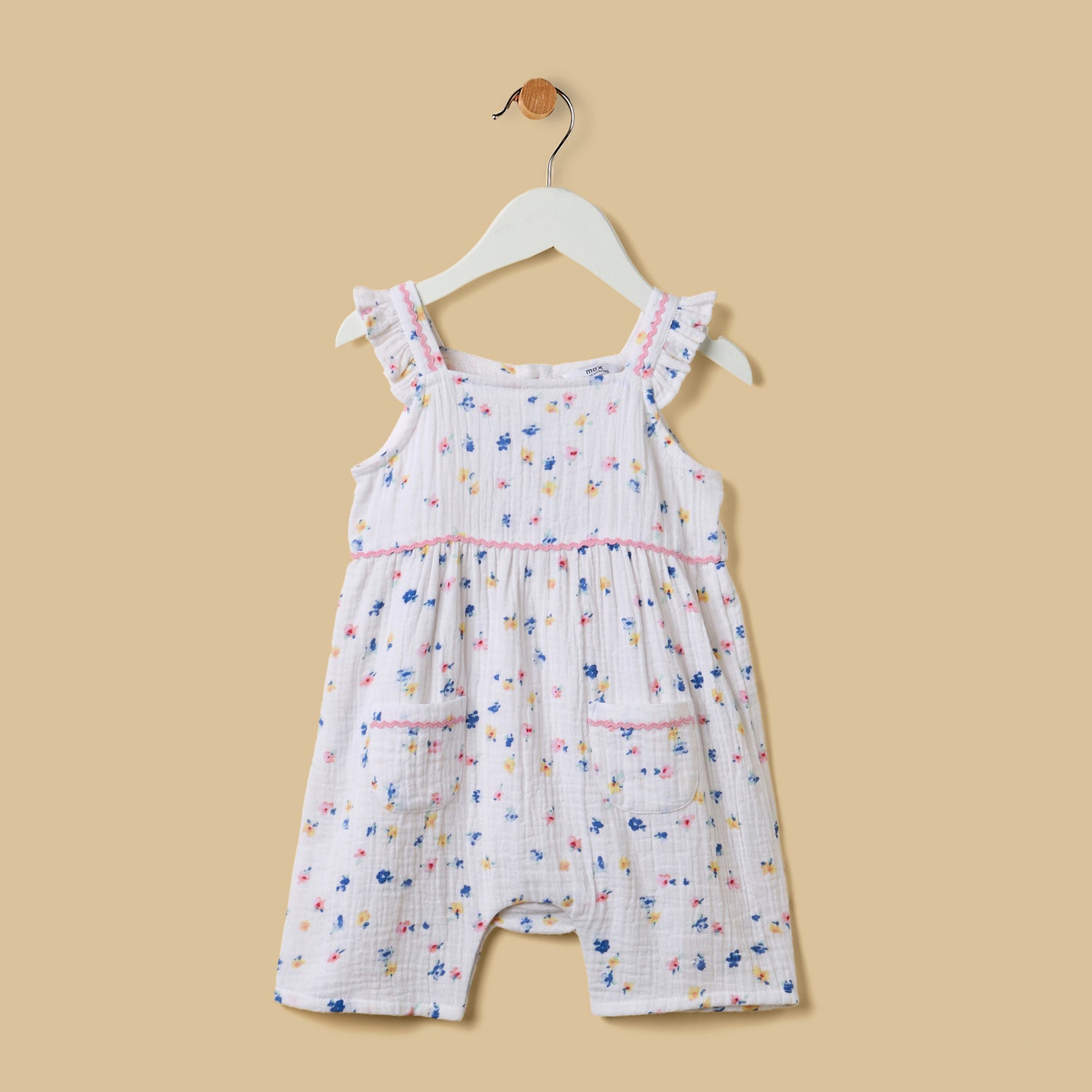 Floral Print Romper and Cap Set
