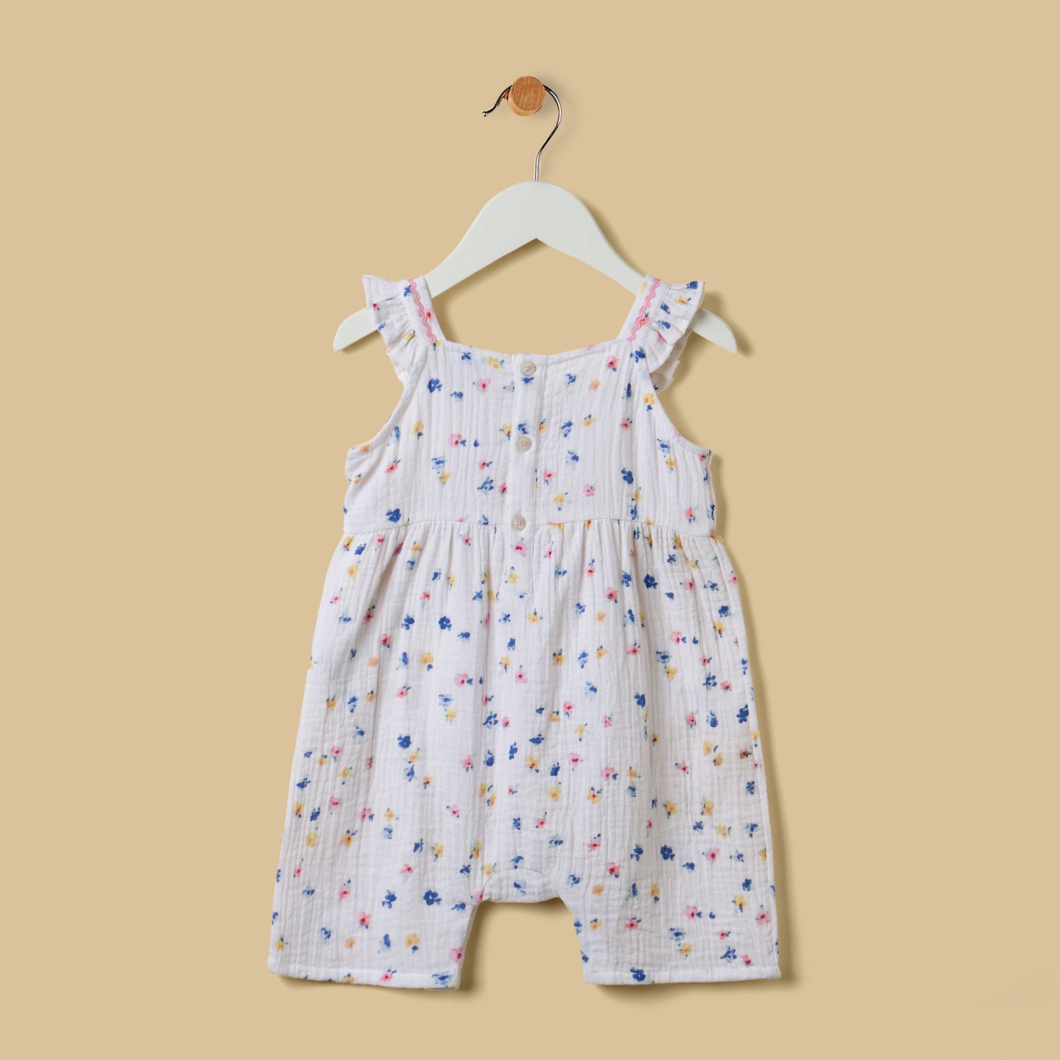 Floral Print Romper and Cap Set