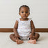 Floral Print Romper and Cap Set - White / 12-18 mths
