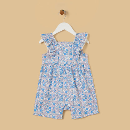 Floral Print Romper with Cap