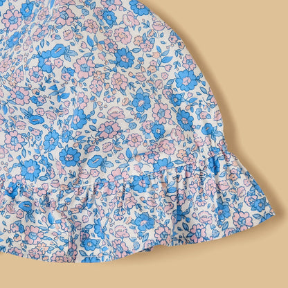 Floral Print Romper with Cap
