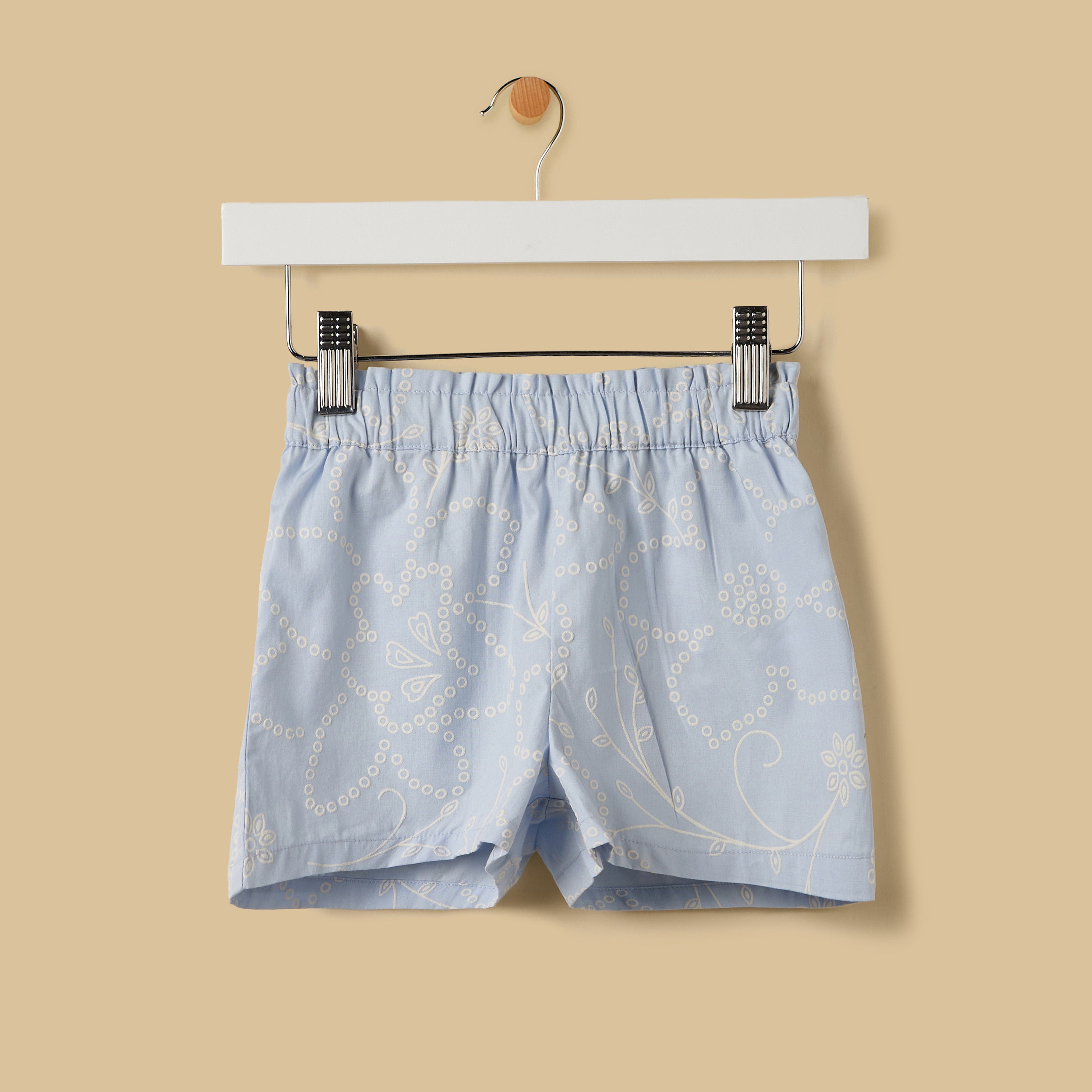 Printed Cotton Shirt and Shorts Set