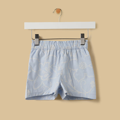 Printed Cotton Shirt and Shorts Set