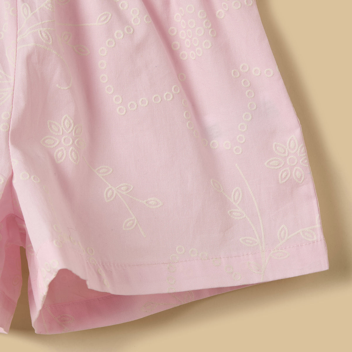 Printed Cotton Shirt and Shorts Set