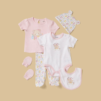 Printed 7-Piece Clothing Gift Set - Pink / 0-3 mths