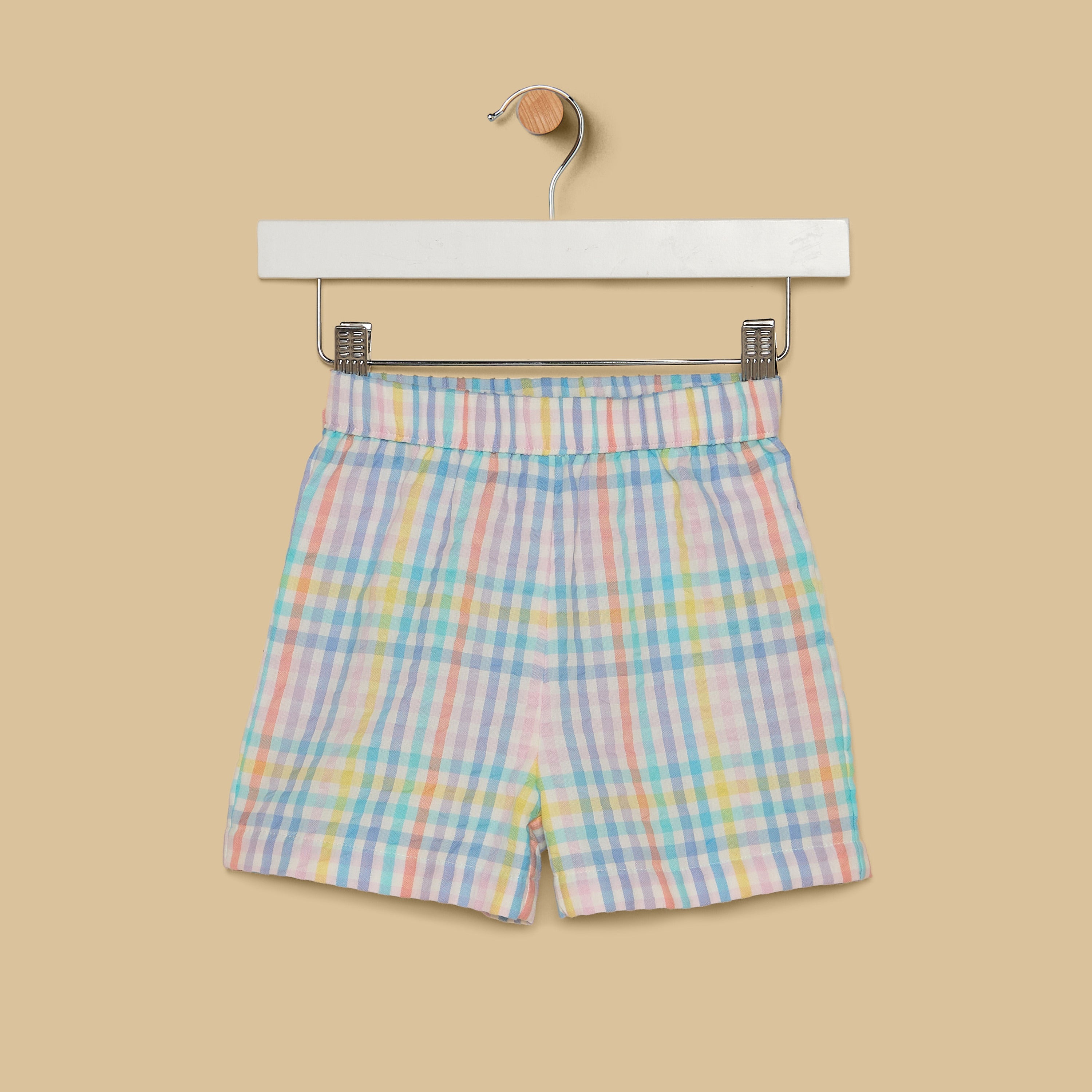 Butterfly Print T-shirt with Checked Shorts