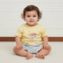 Butterfly Print T-shirt with Checked Shorts - Yellow / 12-18 mths