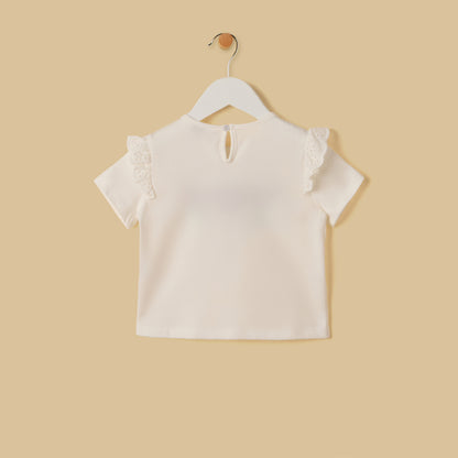 Heart 3D Applique T-shirt and Shorts Set