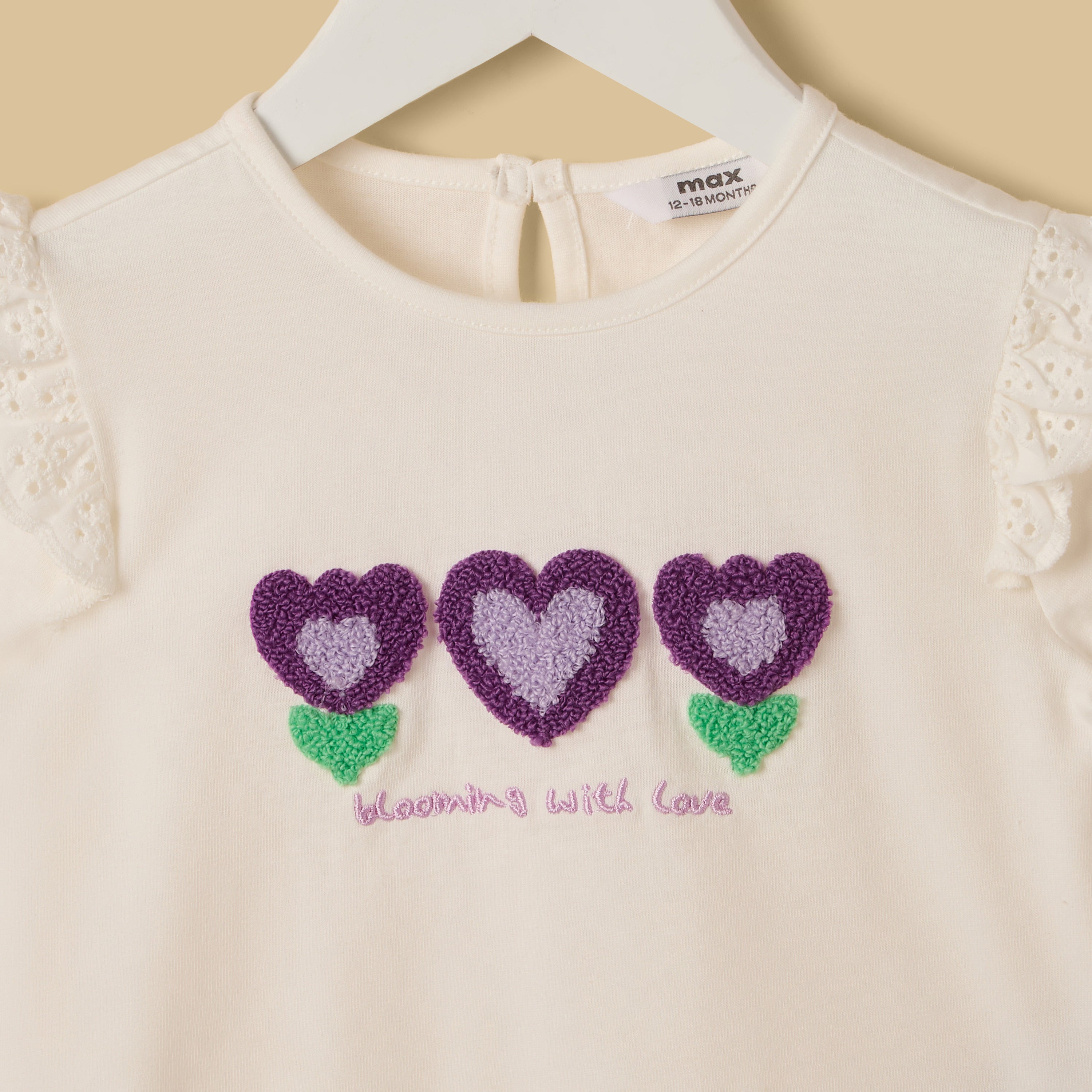 Heart 3D Applique T-shirt and Shorts Set