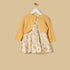Floral Print Cotton Dress with Shrug - Yellow / 12-18 mths