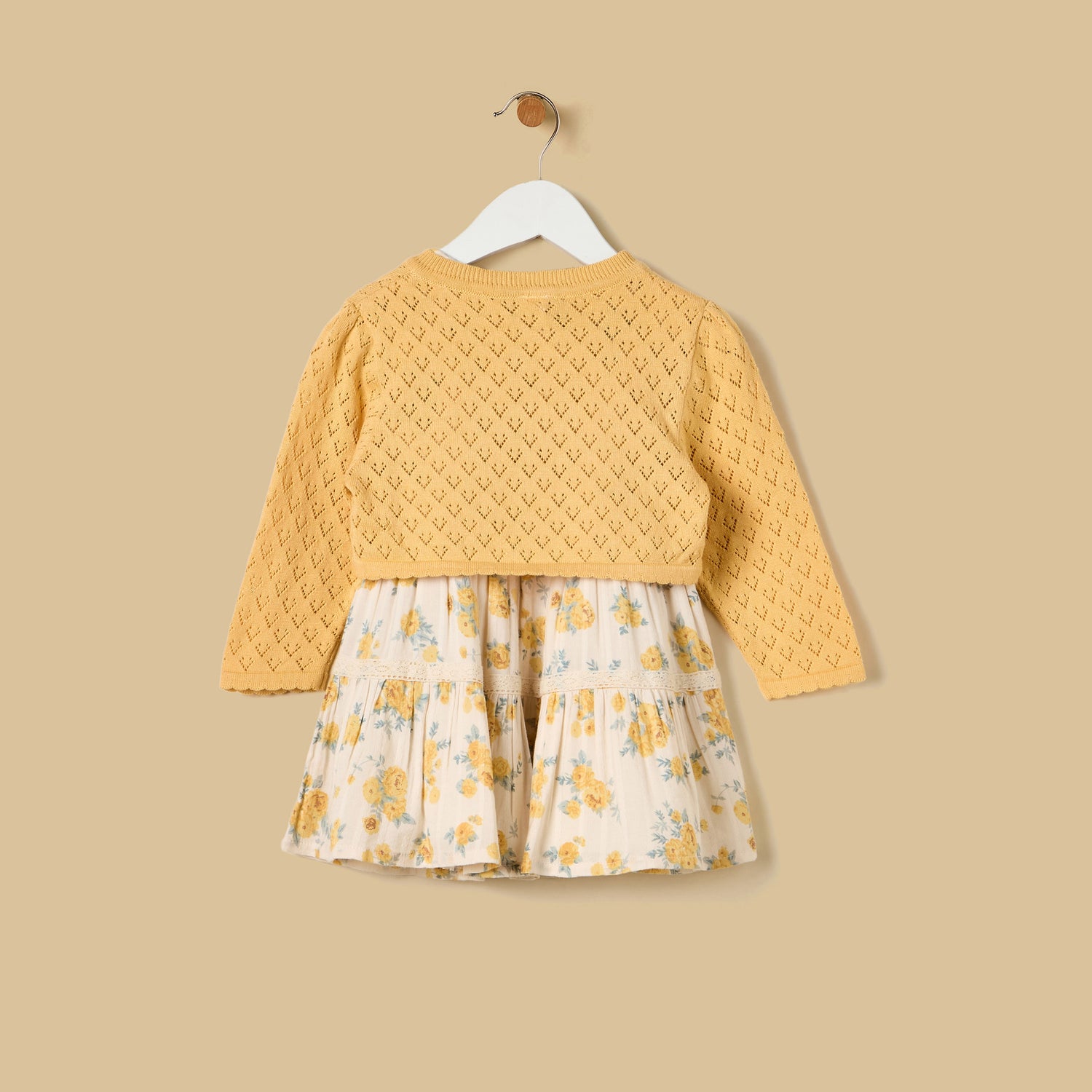 Floral Print Cotton Dress with Shrug