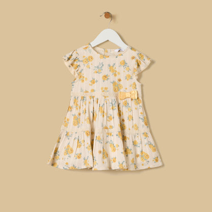 Floral Print Cotton Dress with Shrug