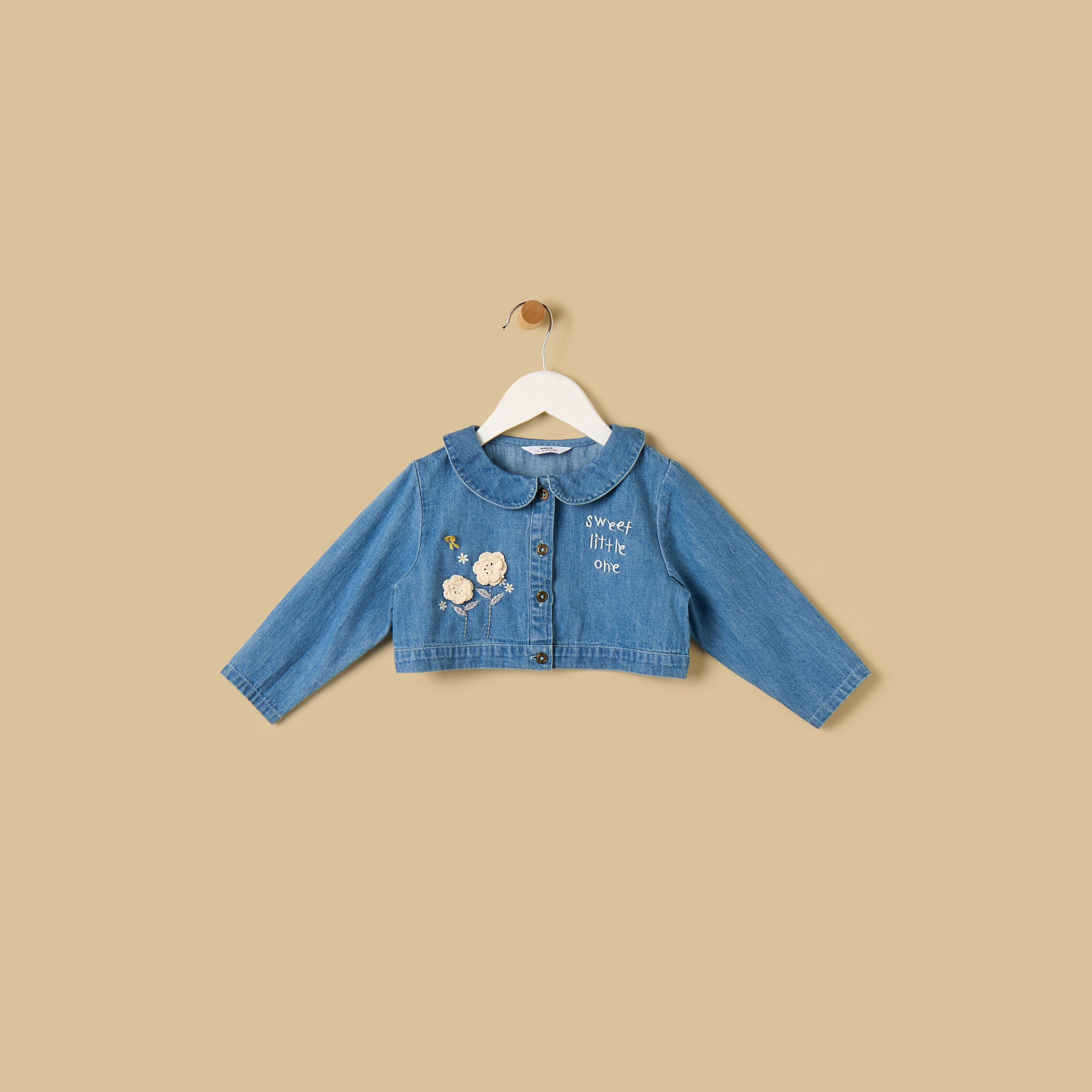 Striped Cotton Dress with Denim Jacket and Bloomers