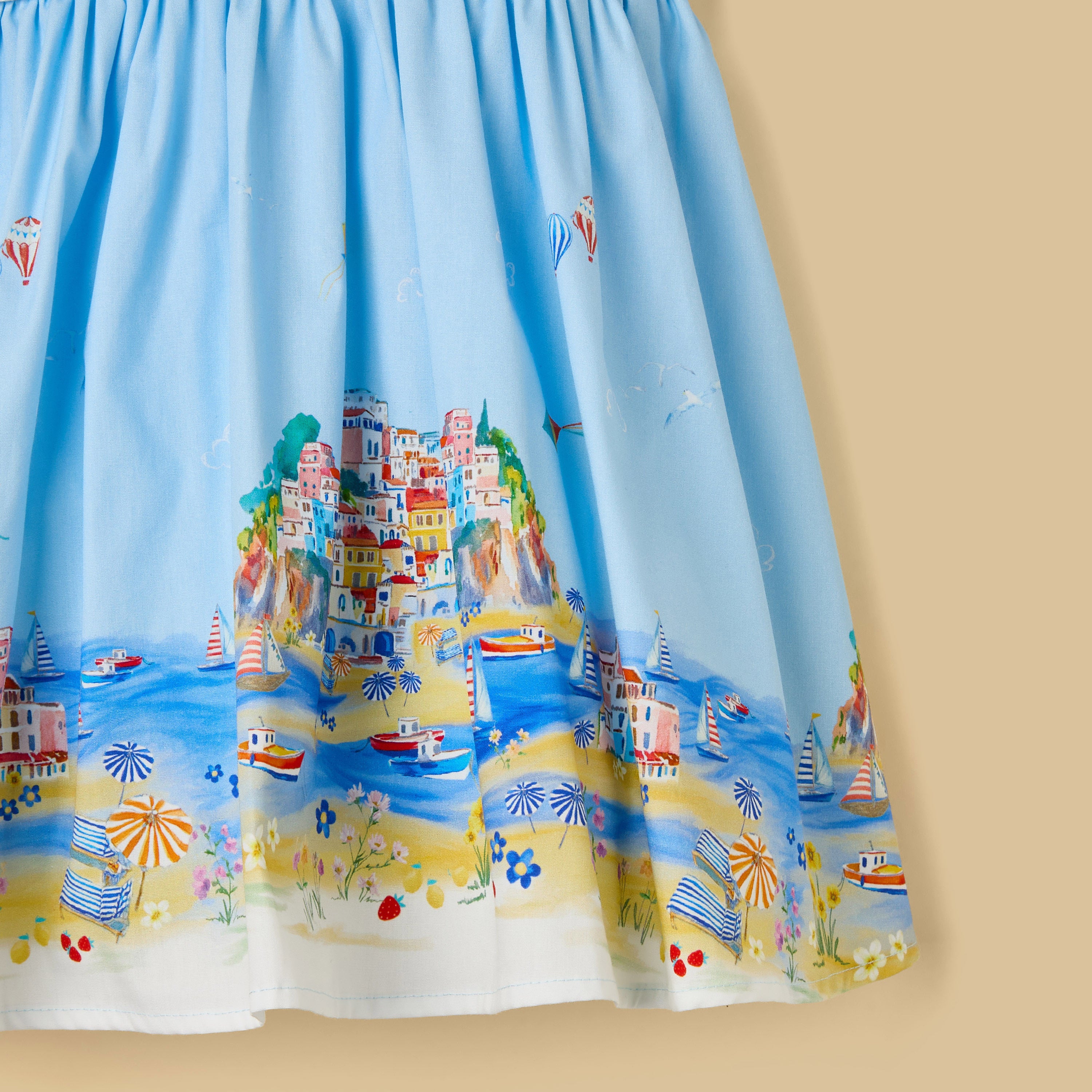 Graphic Print Sleeveless Dress with Bloomers