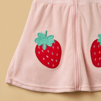 Strawberry Applique Hooded Cover-Up