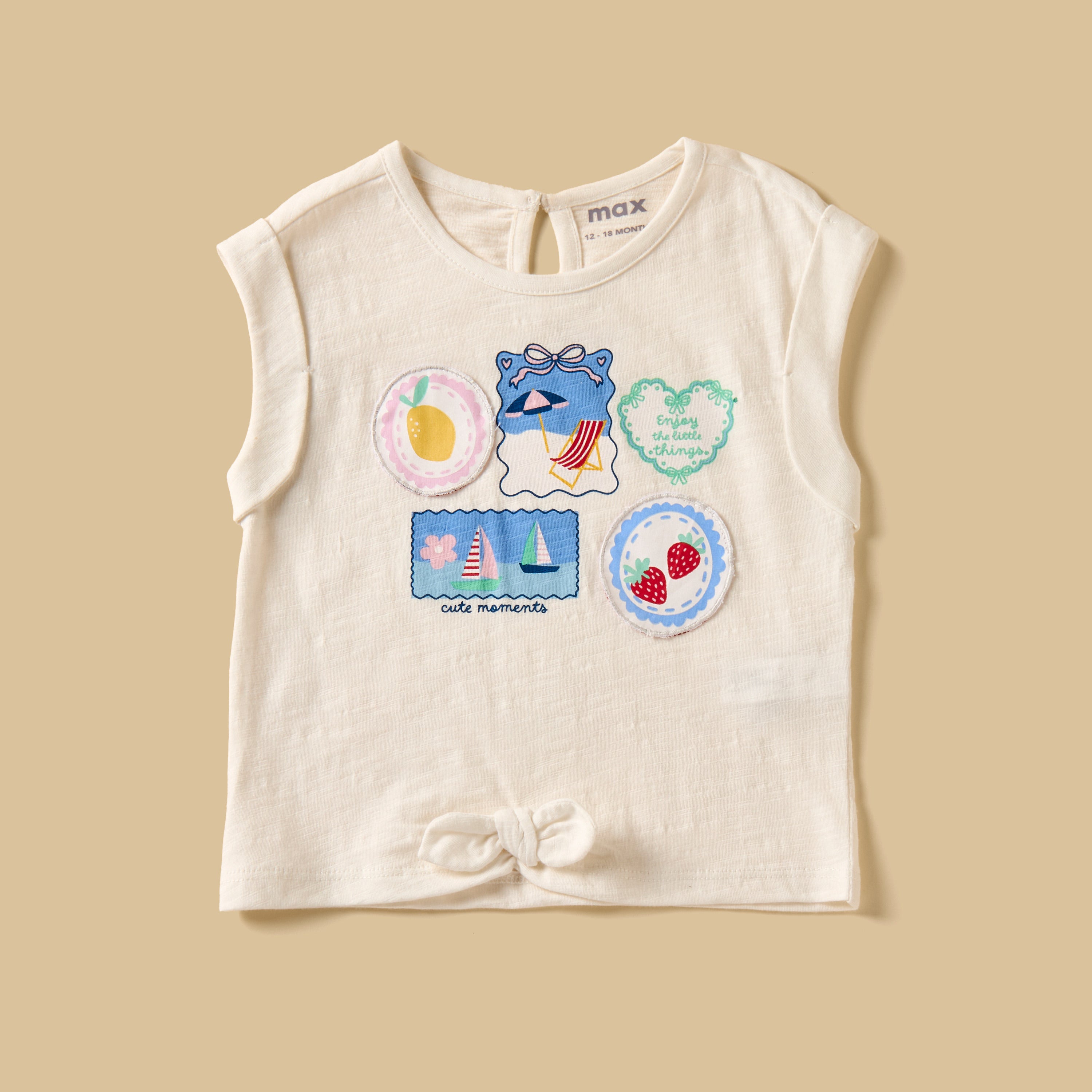 Printed Sleeveless Top with Denim Shorts and Headband