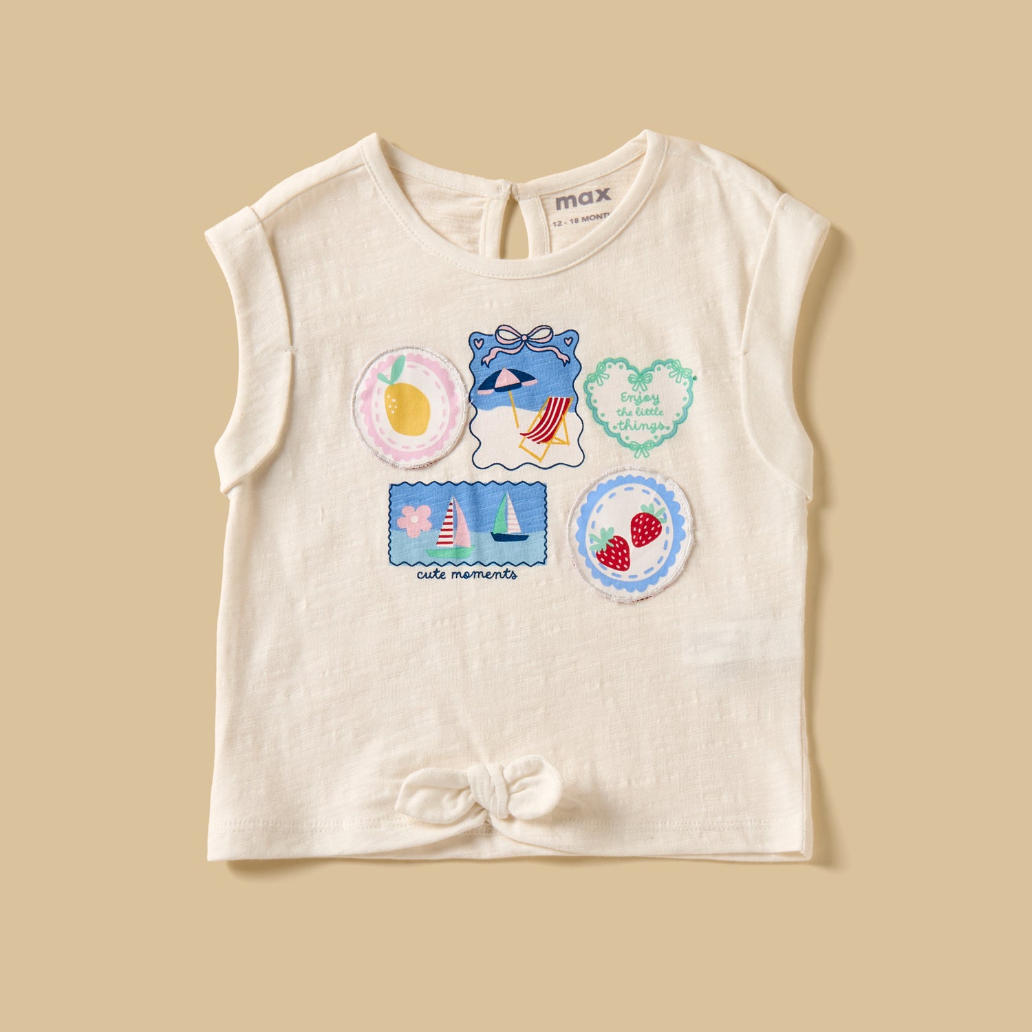 Printed Sleeveless Top with Denim Shorts and Headband