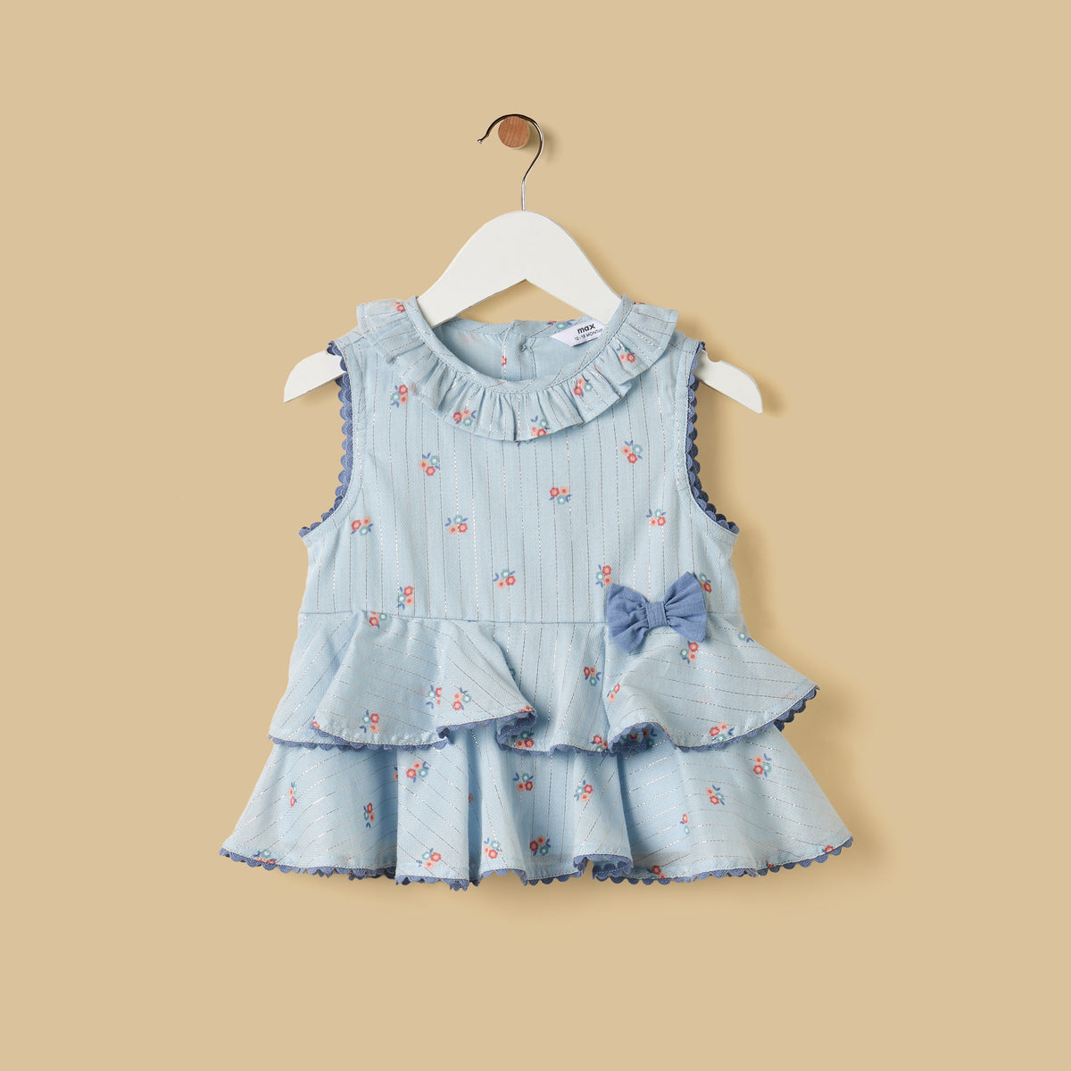 Floral Print Sleeveless Tiered Top and Shorts Set