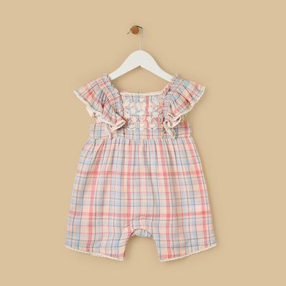 Checked Playsuit with Headband