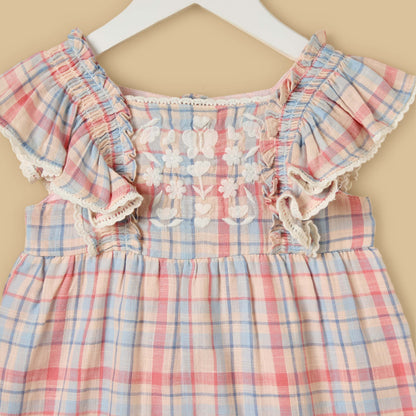 Checked Playsuit with Headband