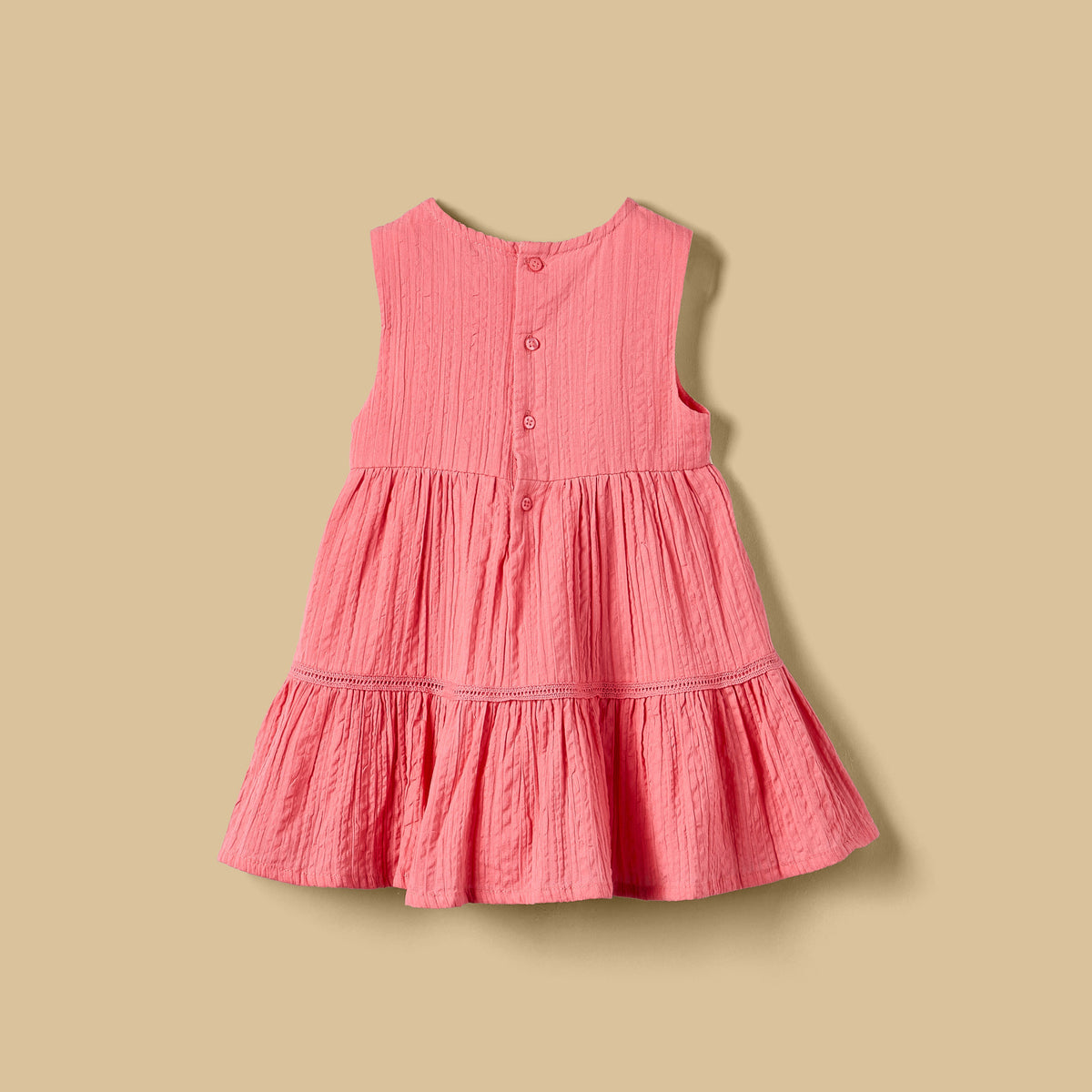 Textured Sleeveless Tiered Dress with Shrug