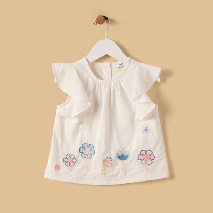 Embroidered Top and Shorts Set