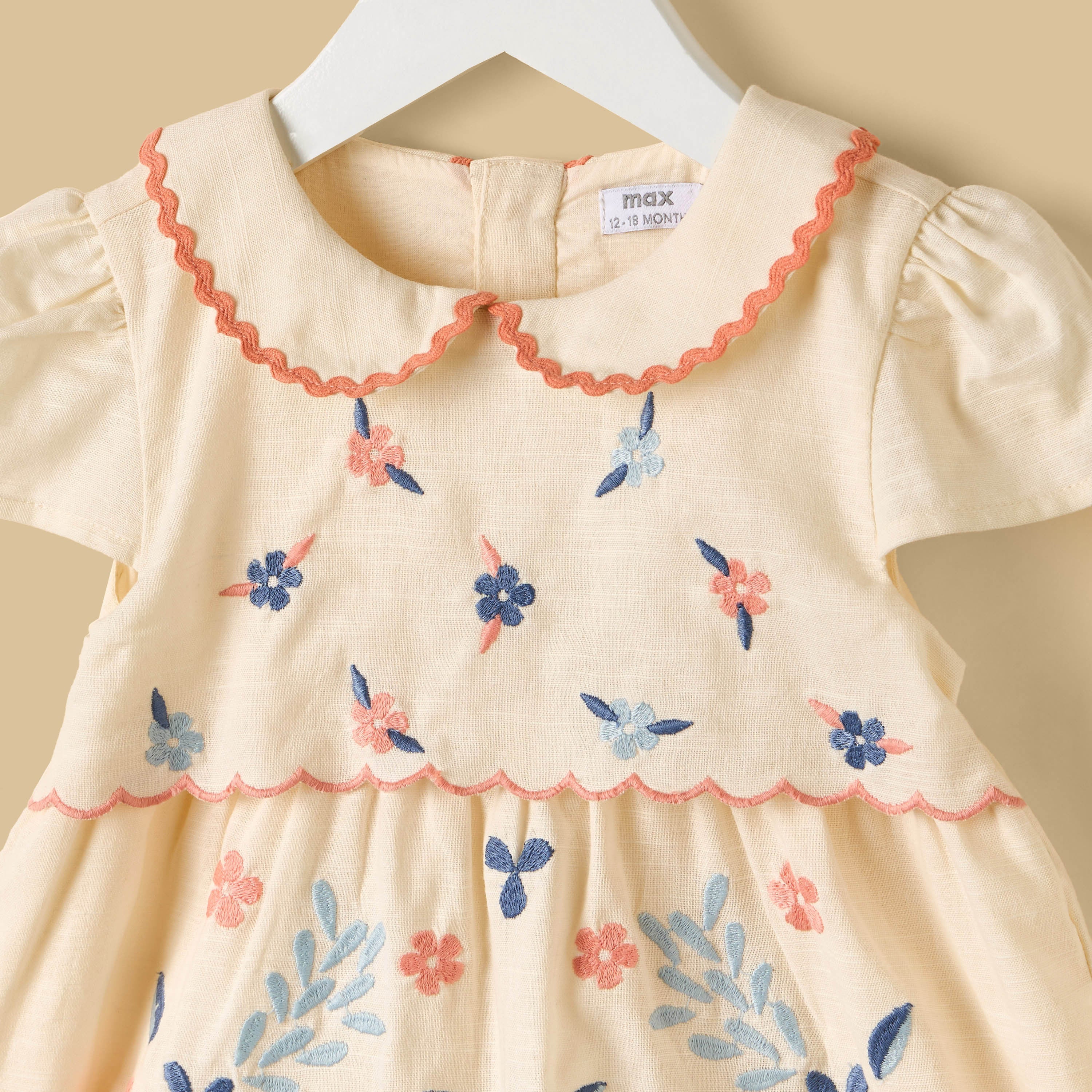 Floral Embroidered Dress with Bloomers