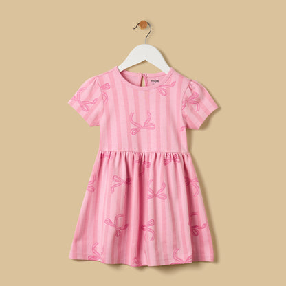 Bow Print Pique Dress