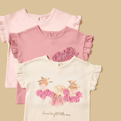 Pack of 3 - Embellished Cotton T-shirt
