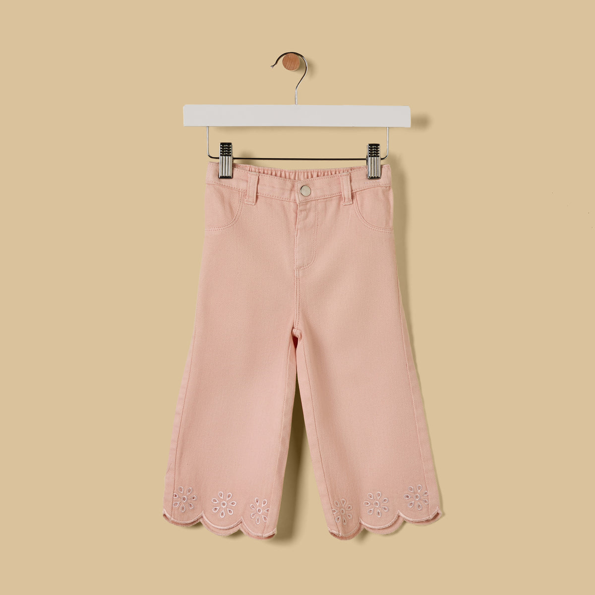 Embroidered Wide Leg Jeans