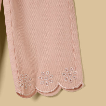 Embroidered Wide Leg Jeans
