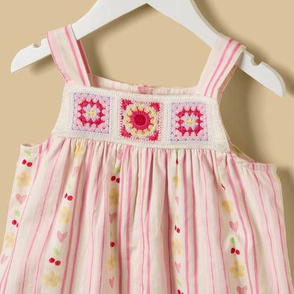 Crochet Design Romper with Cap