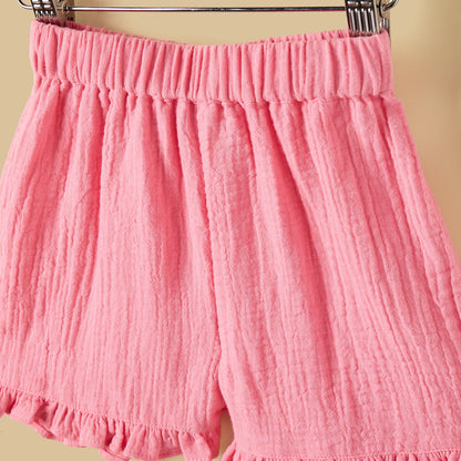 Textured Gauze Top and Shorts Set
