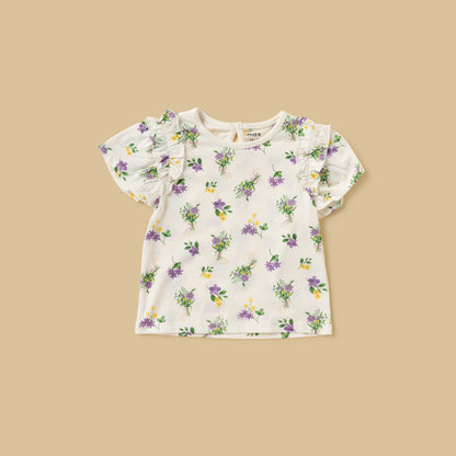 Pack of 3 - Fruit Floral Print Top with Ruffle