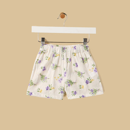 Floral Print Top with Shorts and Headband