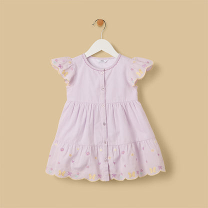 Gingham Check Cotton Dress with Bloomers and Headband