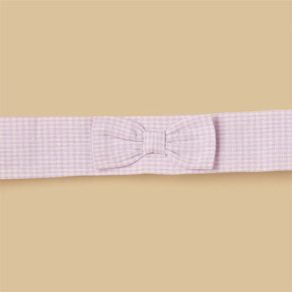 Gingham Check Cotton Dress with Bloomers and Headband