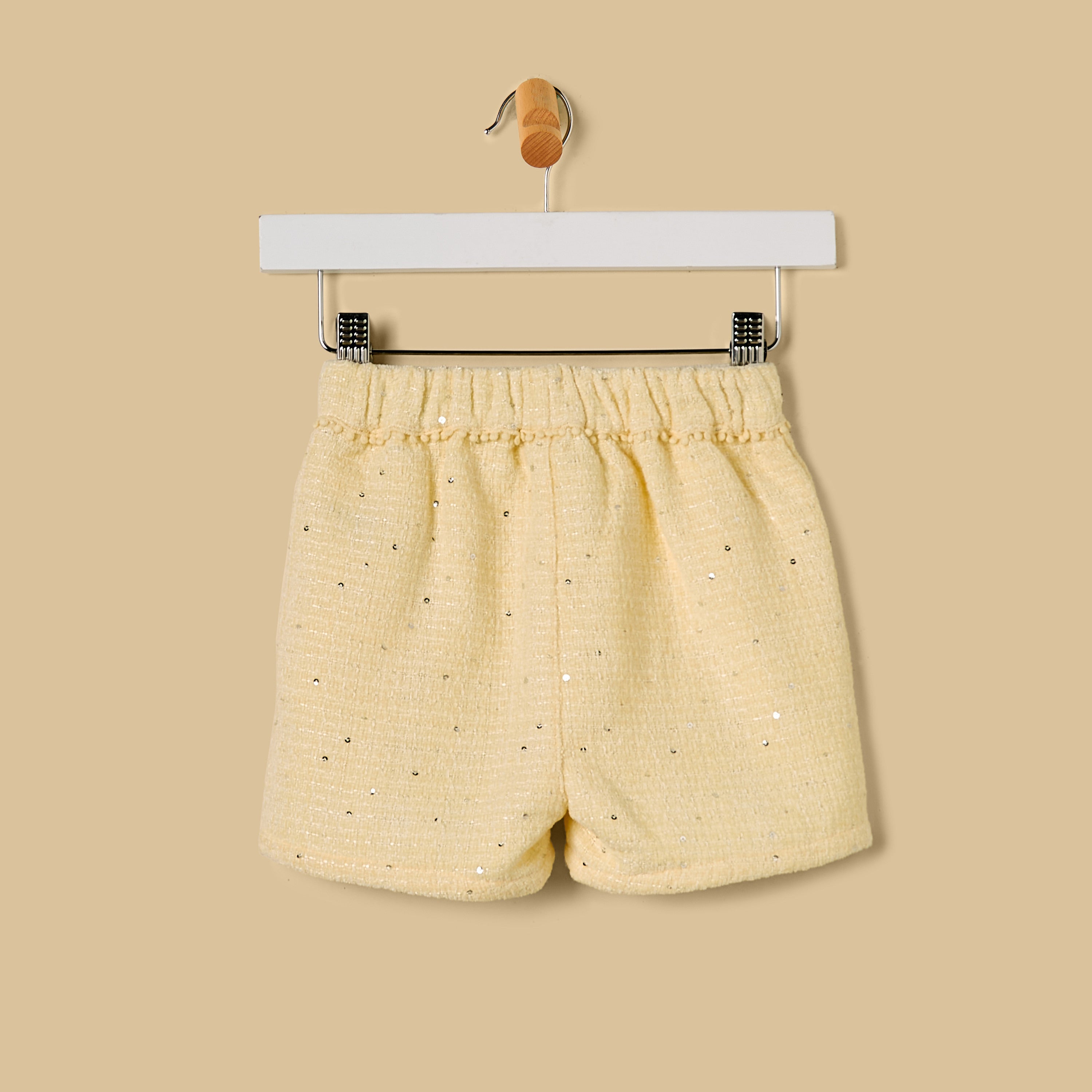 Sequin Embellished Tweed Shorts