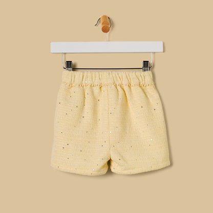 Sequin Embellished Tweed Shorts