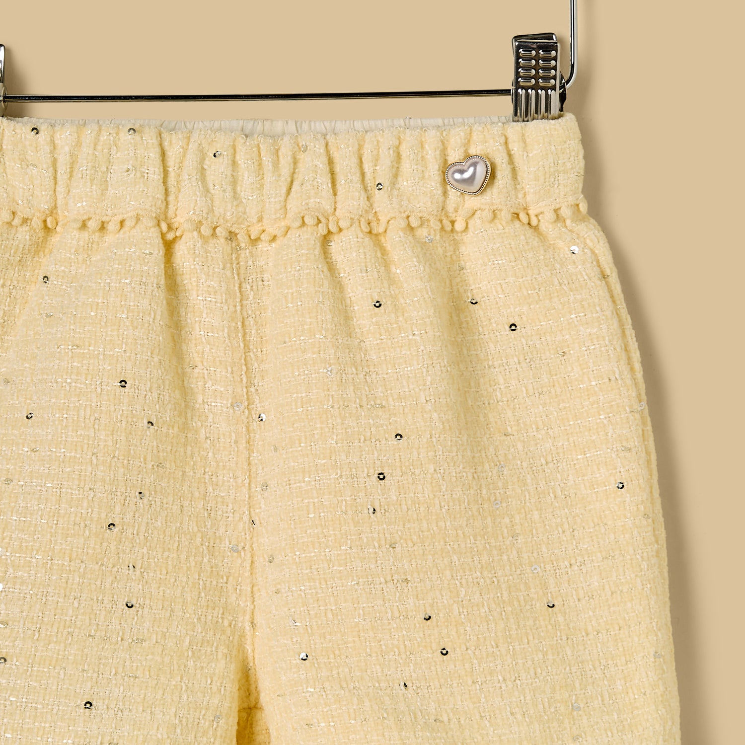 Sequin Embellished Tweed Shorts
