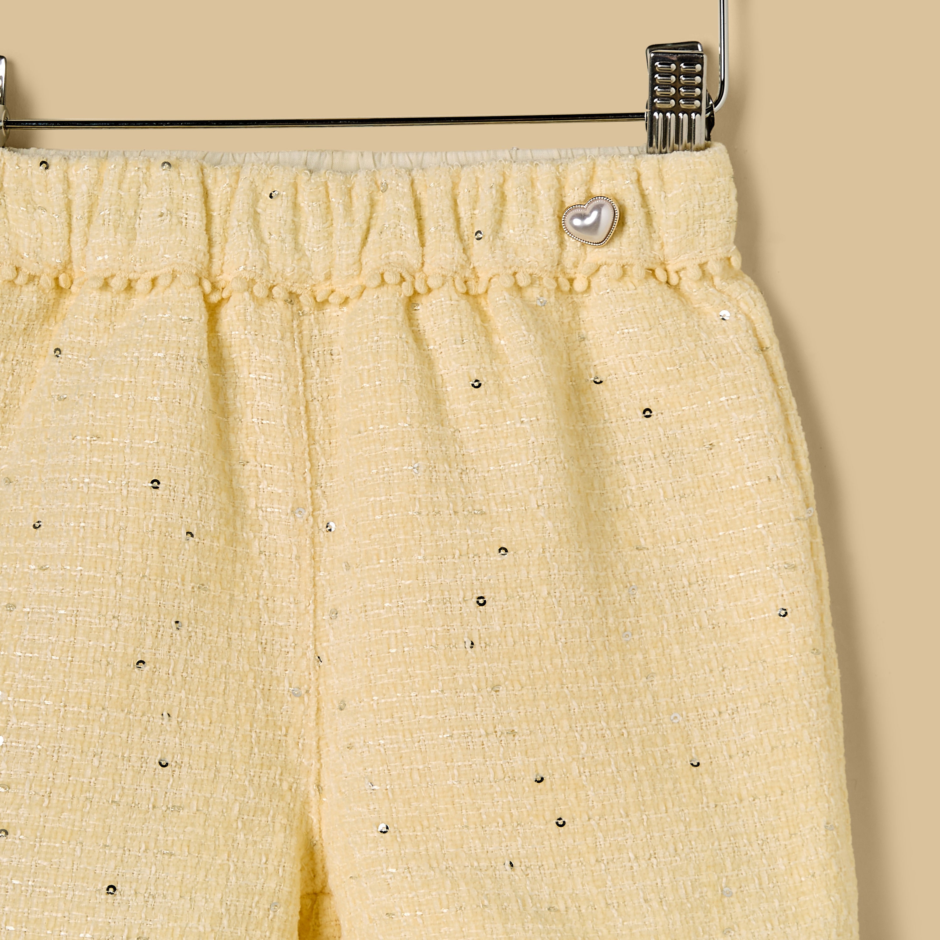 Sequin Embellished Tweed Shorts